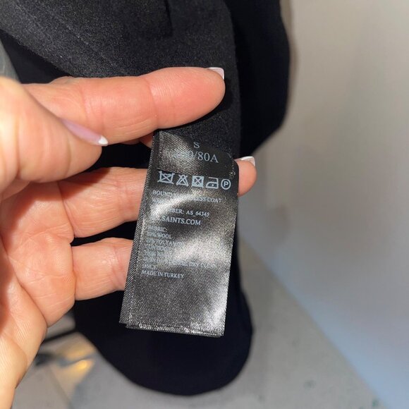 All Saints Womens Vest Size Small Black Bound Sleeveless Longline Wool - Picture 8 of 12